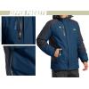 imageTACVASEN Mens Hiking Jacket Waterproof Raincoat Windproof Winter Outdoor Mountain Coat Navy M