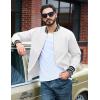 imageTACVASEN Mens Lightweight Jacket Casual Spring Fall Windbreaker Bomber Zip Up Coat With Pocket02white