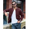 imageTACVASEN Mens Lightweight Jacket Casual Spring Fall Windbreaker Bomber Zip Up Coat With Pocket06red