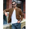 imageTACVASEN Mens Lightweight Jacket Casual Spring Fall Windbreaker Bomber Zip Up Coat With Pocket10brown
