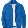 imageTACVASEN Mens Lightweight Windbreaker Full Zip Up Laydown Collar Jackets Light Casual Coat with Zip PocketsBlue Green