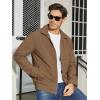 imageTACVASEN Mens Lightweight Windbreaker Full Zip Up Laydown Collar Jackets Light Casual Coat with Zip PocketsBrown