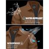 imageTACVASEN Mens Lightweight Windbreaker Full Zip Up Laydown Collar Jackets Light Casual Coat with Zip PocketsBrown
