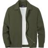 imageTACVASEN Mens Lightweight Windbreaker Full Zip Up Laydown Collar Jackets Light Casual Coat with Zip PocketsGreen