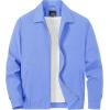 imageTACVASEN Mens Lightweight Windbreaker Full Zip Up Laydown Collar Jackets Light Casual Coat with Zip PocketsLightblue