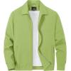 imageTACVASEN Mens Lightweight Windbreaker Full Zip Up Laydown Collar Jackets Light Casual Coat with Zip PocketsOgreen