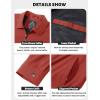 imageTACVASEN Mens Lightweight Windbreaker Full Zip Up Laydown Collar Jackets Light Casual Coat with Zip PocketsOrange Red