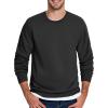 imageTACVASEN Mens Long Sleeve Crewneck Sweatshirt Winter and Fall Casual Warm Sweatshirt Fleece Lined PulloverBlack