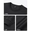 imageTACVASEN Mens Long Sleeve Crewneck Sweatshirt Winter and Fall Casual Warm Sweatshirt Fleece Lined PulloverBlack