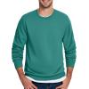 imageTACVASEN Mens Long Sleeve Crewneck Sweatshirt Winter and Fall Casual Warm Sweatshirt Fleece Lined PulloverEmerald Green