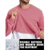 imageTACVASEN Mens Long Sleeve Crewneck Sweatshirt Winter and Fall Casual Warm Sweatshirt Fleece Lined PulloverGrey Pink
