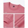 imageTACVASEN Mens Long Sleeve Crewneck Sweatshirt Winter and Fall Casual Warm Sweatshirt Fleece Lined PulloverGrey Pink