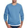 imageTACVASEN Mens Long Sleeve Crewneck Sweatshirt Winter and Fall Casual Warm Sweatshirt Fleece Lined PulloverHaze Blue