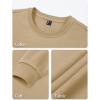 imageTACVASEN Mens Long Sleeve Crewneck Sweatshirt Winter and Fall Casual Warm Sweatshirt Fleece Lined PulloverKhaki