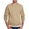 imageTACVASEN Mens Long Sleeve Crewneck Sweatshirt Winter and Fall Casual Warm Sweatshirt Fleece Lined PulloverKhaki