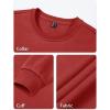 imageTACVASEN Mens Long Sleeve Crewneck Sweatshirt Winter and Fall Casual Warm Sweatshirt Fleece Lined PulloverOrange Red