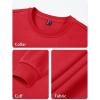 imageTACVASEN Mens Long Sleeve Crewneck Sweatshirt Winter and Fall Casual Warm Sweatshirt Fleece Lined PulloverTomato Red