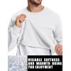 imageTACVASEN Mens Long Sleeve Crewneck Sweatshirt Winter and Fall Casual Warm Sweatshirt Fleece Lined PulloverWhite
