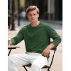 imageTACVASEN Mens Long Sleeve Tee Shirts Cotton Lightweight Casual Pocket Crew Neck Work T Shirts for All Season25dark Green Gray
