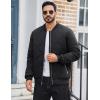 imageTACVASEN Mens Padded Jackets Winter Full Zipper Fleece Outwear Casual Windproof Bomber Varsity CoatBlack
