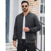 imageTACVASEN Mens Padded Jackets Winter Full Zipper Fleece Outwear Casual Windproof Bomber Varsity CoatDark Grey