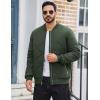 imageTACVASEN Mens Padded Jackets Winter Full Zipper Fleece Outwear Casual Windproof Bomber Varsity CoatGreen