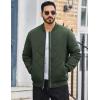 imageTACVASEN Mens Padded Jackets Winter Full Zipper Fleece Outwear Casual Windproof Bomber Varsity CoatGreen