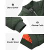 imageTACVASEN Mens Padded Jackets Winter Full Zipper Fleece Outwear Casual Windproof Bomber Varsity CoatGreen