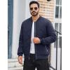 imageTACVASEN Mens Padded Jackets Winter Full Zipper Fleece Outwear Casual Windproof Bomber Varsity CoatNavy