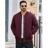 imageTACVASEN Mens Padded Jackets Winter Full Zipper Fleece Outwear Casual Windproof Bomber Varsity CoatRed