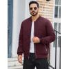 imageTACVASEN Mens Padded Jackets Winter Full Zipper Fleece Outwear Casual Windproof Bomber Varsity CoatRed