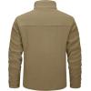 imageTACVASEN Mens Polar Fleece Jacket Full Zip Lightweight Tactical Jacket with Pockets Winter Coats Warm Casual Hiking OutdoorKhaki