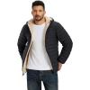 imageTACVASEN Mens Puffer Jacket Hooded Sherpa Lined Water Resistant Windproof Insulated Jacket Warm Winter Puffy CoatBlack