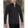 imageTACVASEN Mens Quarter Zip Pullover Fleece Lined Long Sleeve 14 Zip Golf Shirt Athletic Running Fishing SweatshirtsBlack