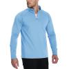 imageTACVASEN Mens Quarter Zip Pullover Fleece Lined Long Sleeve 14 Zip Golf Shirt Athletic Running Fishing SweatshirtsLight Blue