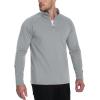 imageTACVASEN Mens Quarter Zip Pullover Fleece Lined Long Sleeve 14 Zip Golf Shirt Athletic Running Fishing SweatshirtsLight Grey