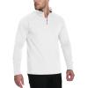 imageTACVASEN Mens Quarter Zip Pullover Fleece Lined Long Sleeve 14 Zip Golf Shirt Athletic Running Fishing SweatshirtsWhite