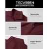 imageTACVASEN Mens Quarter Zip Pullover Fleece Lined Long Sleeve 14 Zip Golf Shirt Athletic Running Fishing SweatshirtsWine Red