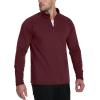 imageTACVASEN Mens Quarter Zip Pullover Fleece Lined Long Sleeve 14 Zip Golf Shirt Athletic Running Fishing SweatshirtsWine Red