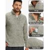 imageTACVASEN Mens Quarter Zip Pullover Long Sleeve Thermal Fleece Sweater Lightweight Casual Golf Sweatshirt with Zipper PocketKhaki