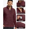 imageTACVASEN Mens Quarter Zip Pullover Long Sleeve Thermal Fleece Sweater Lightweight Casual Golf Sweatshirt with Zipper PocketWine Red