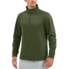 imageTACVASEN Mens Quarter Zip Pullover Sweatshirts Lightweight Fleece Lined Thermal Sweatshirts 14 Zip Golf SweatersArmy Green
