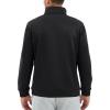 imageTACVASEN Mens Quarter Zip Pullover Sweatshirts Lightweight Fleece Lined Thermal Sweatshirts 14 Zip Golf SweatersBlack
