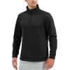 imageTACVASEN Mens Quarter Zip Pullover Sweatshirts Lightweight Fleece Lined Thermal Sweatshirts 14 Zip Golf SweatersBlack