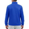 imageTACVASEN Mens Quarter Zip Pullover Sweatshirts Lightweight Fleece Lined Thermal Sweatshirts 14 Zip Golf SweatersColor Blue