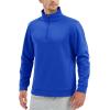 imageTACVASEN Mens Quarter Zip Pullover Sweatshirts Lightweight Fleece Lined Thermal Sweatshirts 14 Zip Golf SweatersColor Blue