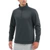 imageTACVASEN Mens Quarter Zip Pullover Sweatshirts Lightweight Fleece Lined Thermal Sweatshirts 14 Zip Golf SweatersDark Grey
