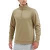 imageTACVASEN Mens Quarter Zip Pullover Sweatshirts Lightweight Fleece Lined Thermal Sweatshirts 14 Zip Golf SweatersKhaki
