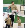 imageTACVASEN Mens Quarter Zip Pullover Sweatshirts Lightweight Fleece Lined Thermal Sweatshirts 14 Zip Golf SweatersKhaki