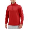 imageTACVASEN Mens Quarter Zip Pullover Sweatshirts Lightweight Fleece Lined Thermal Sweatshirts 14 Zip Golf SweatersRed